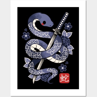 Japanese snake Posters and Art